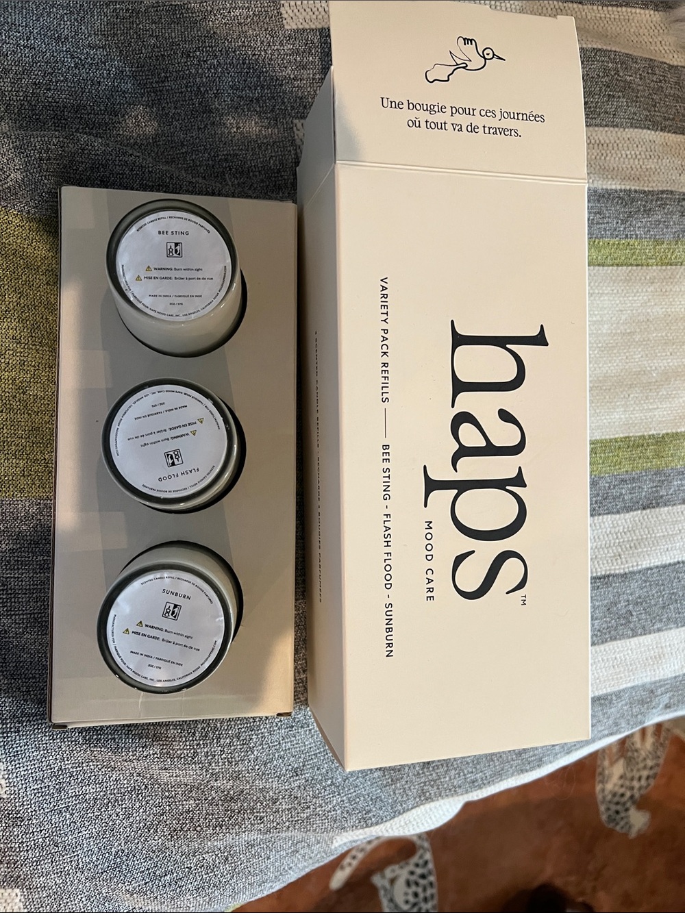 haps Mood Care Variety Pack Refill Candles - Cream & Black